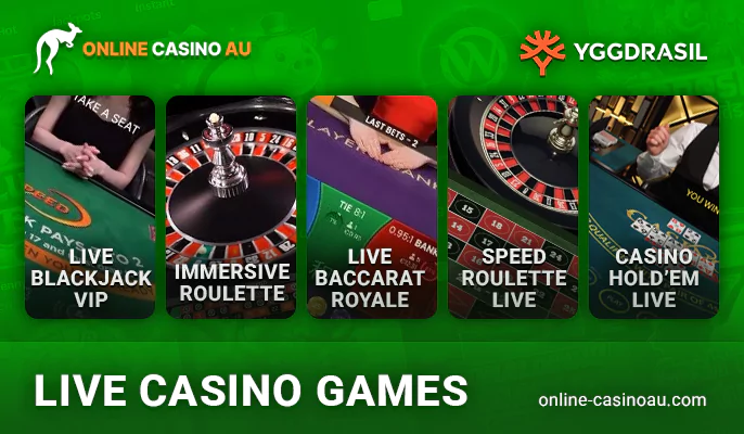 Live online casino games from the developer Yggdrasil