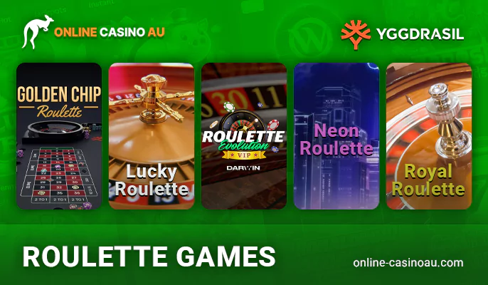 Roulette games from the provider Yggdrasil for online casino play