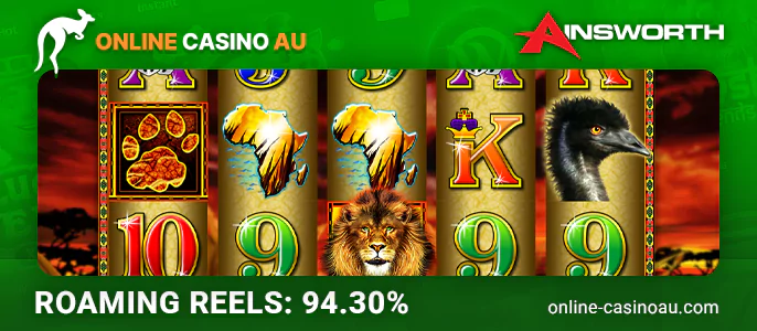 Play Roaming Reels safari pokie at online casinos