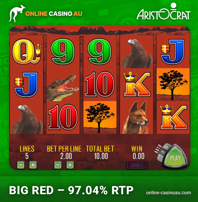 Online slot Big Red from Aristocrat at online casinos