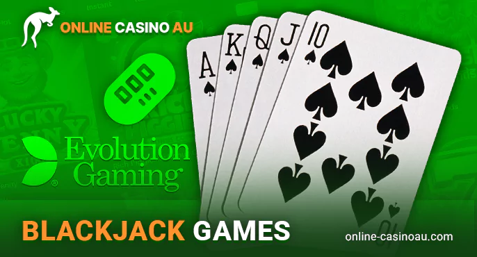 Play blackjack from Evolution Gaming at Australian casinos