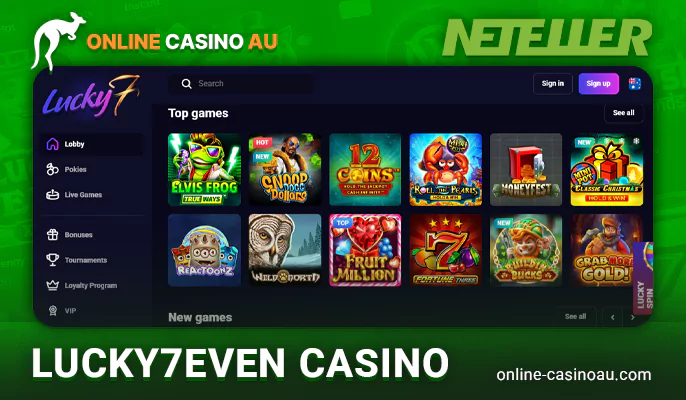 Make Neteller deposits and withdrawals at Lucky7even Online Casino