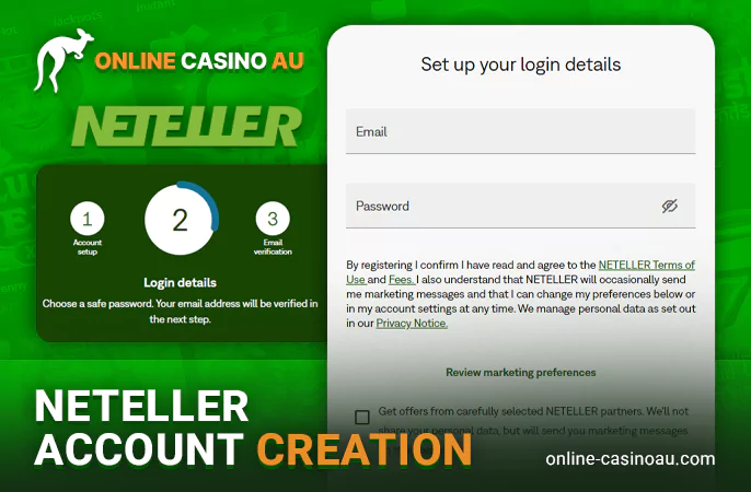 How to create an account in Neteller - instruction for gamblers from Australia