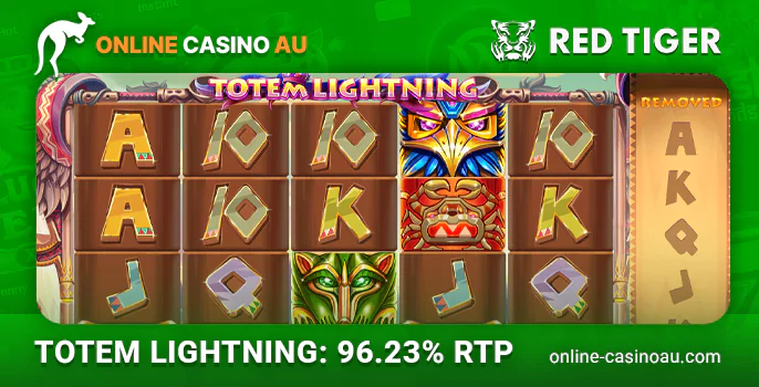 Totem Lightning pokie with 5 reels and 40 paylines at online casino