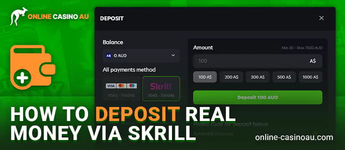 Depositing via Skrill at online casinos - instructions