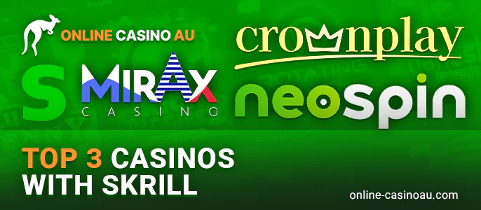 Three online casinos with Skrill payments