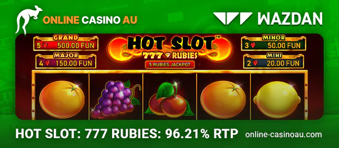 How online slot Hot Slot: 777 Rubies works - about rtp and features