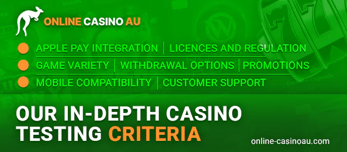 What are the criteria to choose the best Apple Pay Casinos for Australians