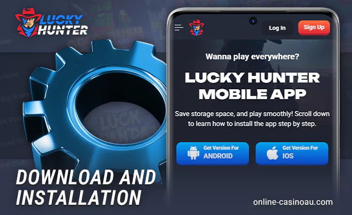 Lucky Hunter casino app installation process - how to download on android or ios