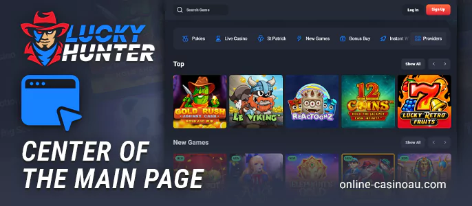 About the modern design of Lucky Hunter Casino