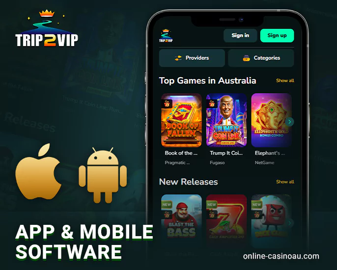 Use the Trip2vip casino app on mobile devices